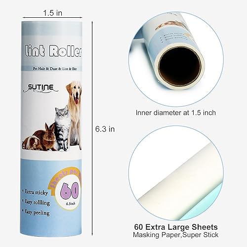 Miniatura 2 de Recambios de rodillo de pelusa grandes, rodillos gigantes de pelusa para mascotas, se adapta a la mayoría de rodillos de pelusa de gran tamaño de