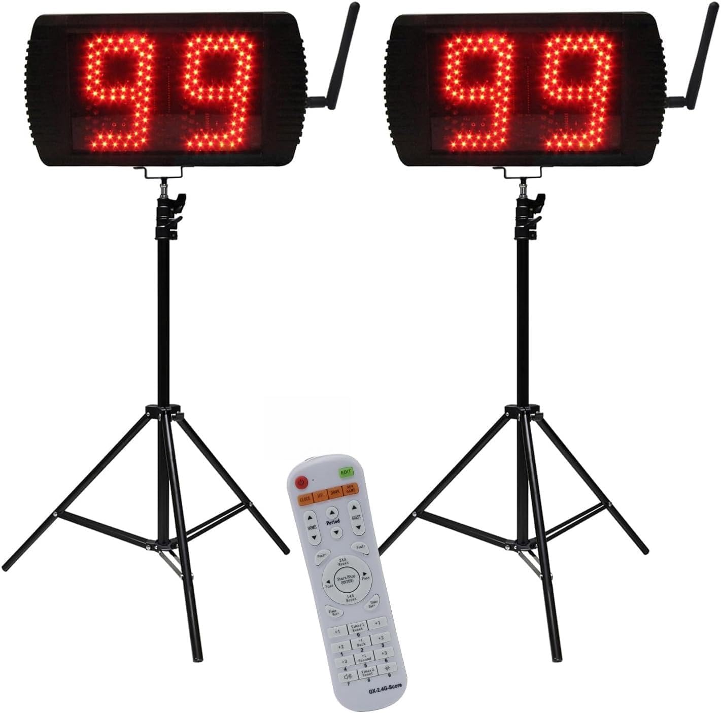 YZ 5 Inch LED Basketball Shot Clock Timer, Custom Countdown Timer (12/14/20/24/30 Seconds), Portable with Remote Control & Buzzer for Basketball Courts