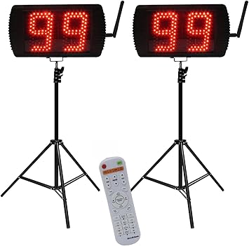 YZ 5 Inch LED Basketball Shot Clock Timer, Custom Countdown Timer 12/14/20/24/30 Seconds, Portable with Remote Control & Buzzer for Basketball Courts