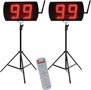 YZ 5 Inch LED Basketball Shot Clock Timer, Custom Countdown Timer (12/14/20/24/30 Seconds), Portable with Remote Control &...