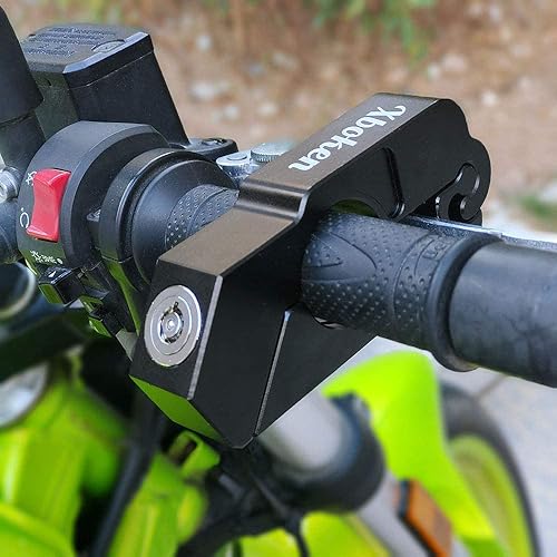 Miniatura 7 de Xboken Cerradura de motocicleta, aleación CNC, un agarre  aceleradorfrenomanillar con 2 llaves para asegurar su bicicleta, scooter, ciclomotor o ATV