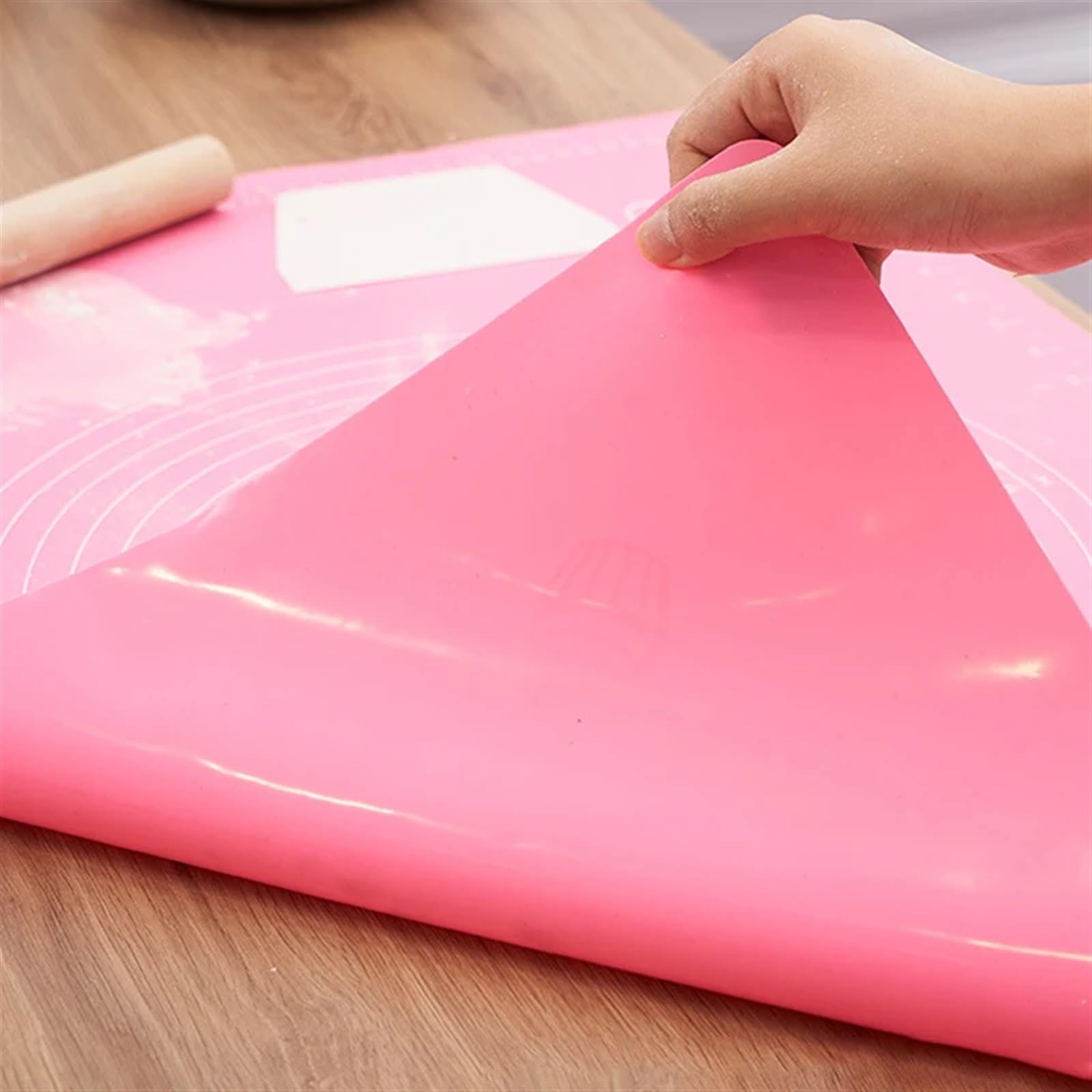 Teigunterlage Silikon-Backmatte, Pizzateig-Maker, Gebäck, Küchenhelfer, Kochutensilien, Utensilien, Backgeschirr, Kneten Silikon Backmatte (Color : Blue, Size : 50x70cm)