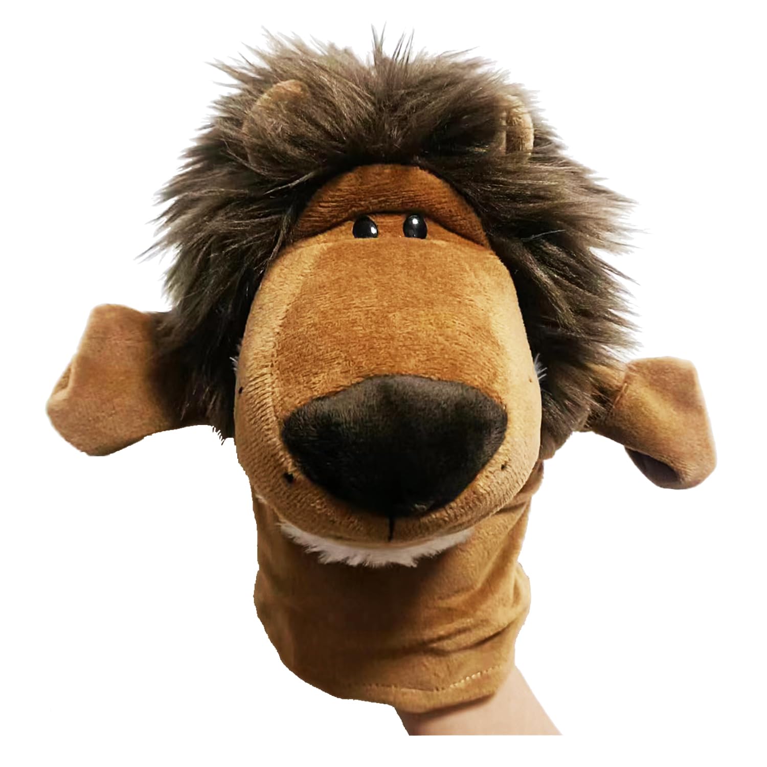Glanzzeit Children Cartoon Animal Hand Puppets Soft Velvet Toddlers Glove Dolls 10 Inches(Lion)