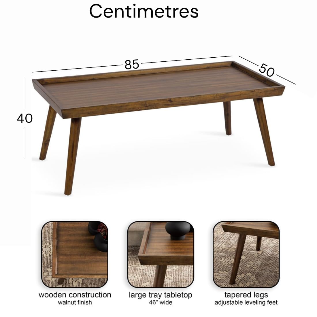 carpentray Solid Sheesham Wooden Tables Coffee Table Solid Wood Tatami Coffee Table (85 * 50 * 40* Cm) 1