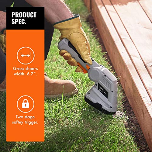 VonHaus 7.2V 2 in 1 Grass and Hedge Trimmer - Battery Powered Cordless, Interchangeable Blades, Easy Tool Blade Change, Telescopic Handle & Trolley Wheel Attachments - Thumbnail 6