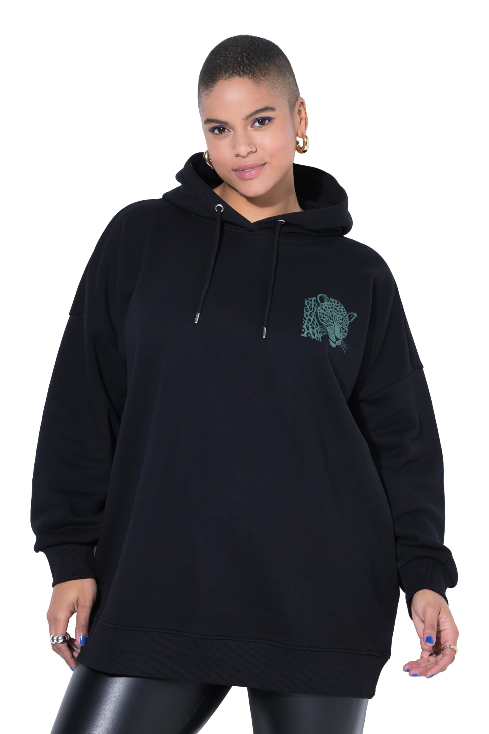Studio Untold Damen große Größen Übergrößen Plus Size Hoodie, Oversize Shape, Kapuze, Animal Prints 848725