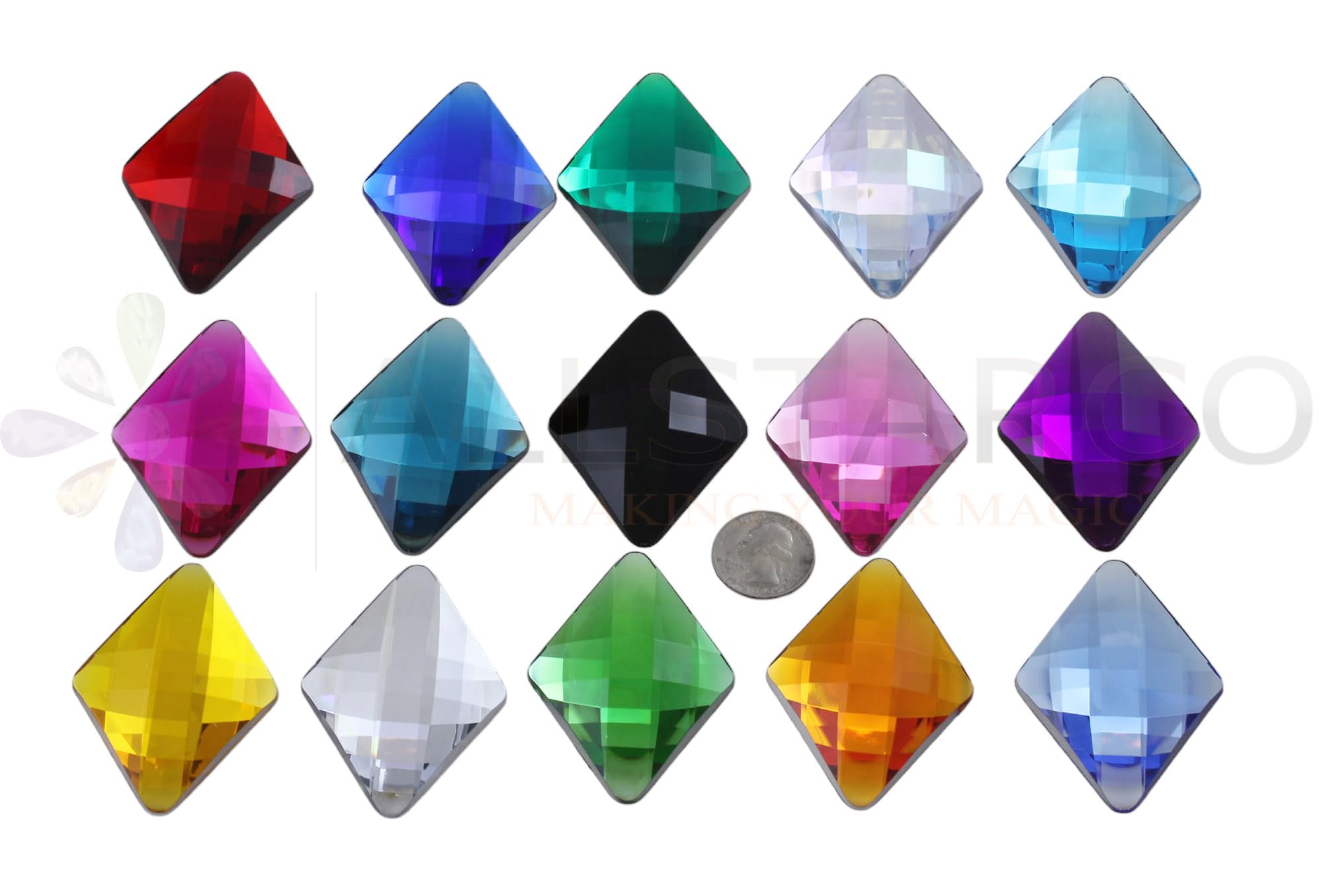 Allstarco 67x48mm Flat Back Extra Large Diamond Cosplay Gems Acrylic Big Rhinestones Plastic Jewels for Crafts Embelishments - Image 2