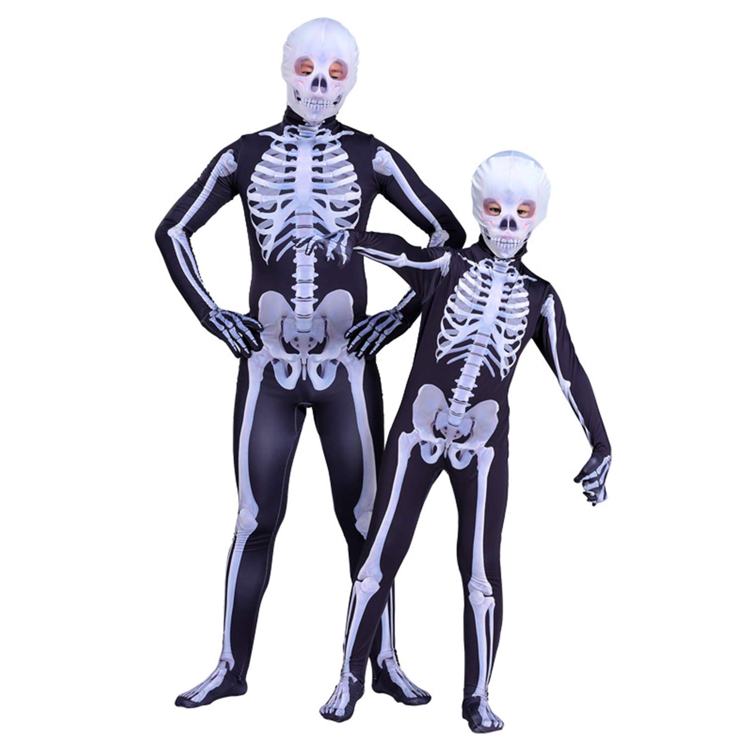 Amazon.co.jp: Te Fiti 骸骨 全身 タイツ ハロウィン コスプレ 子供