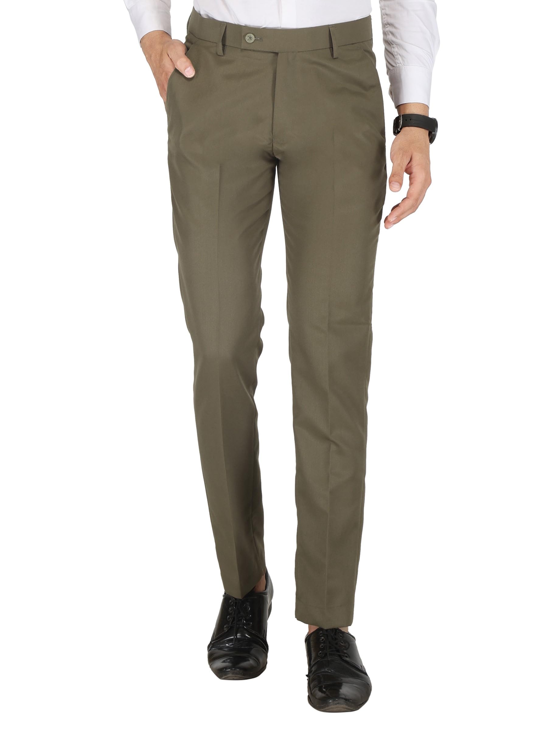 jaycap Men's Formal Pants - Classic and Stylish Trousers for Every Occasion | Olive Green-picture-32