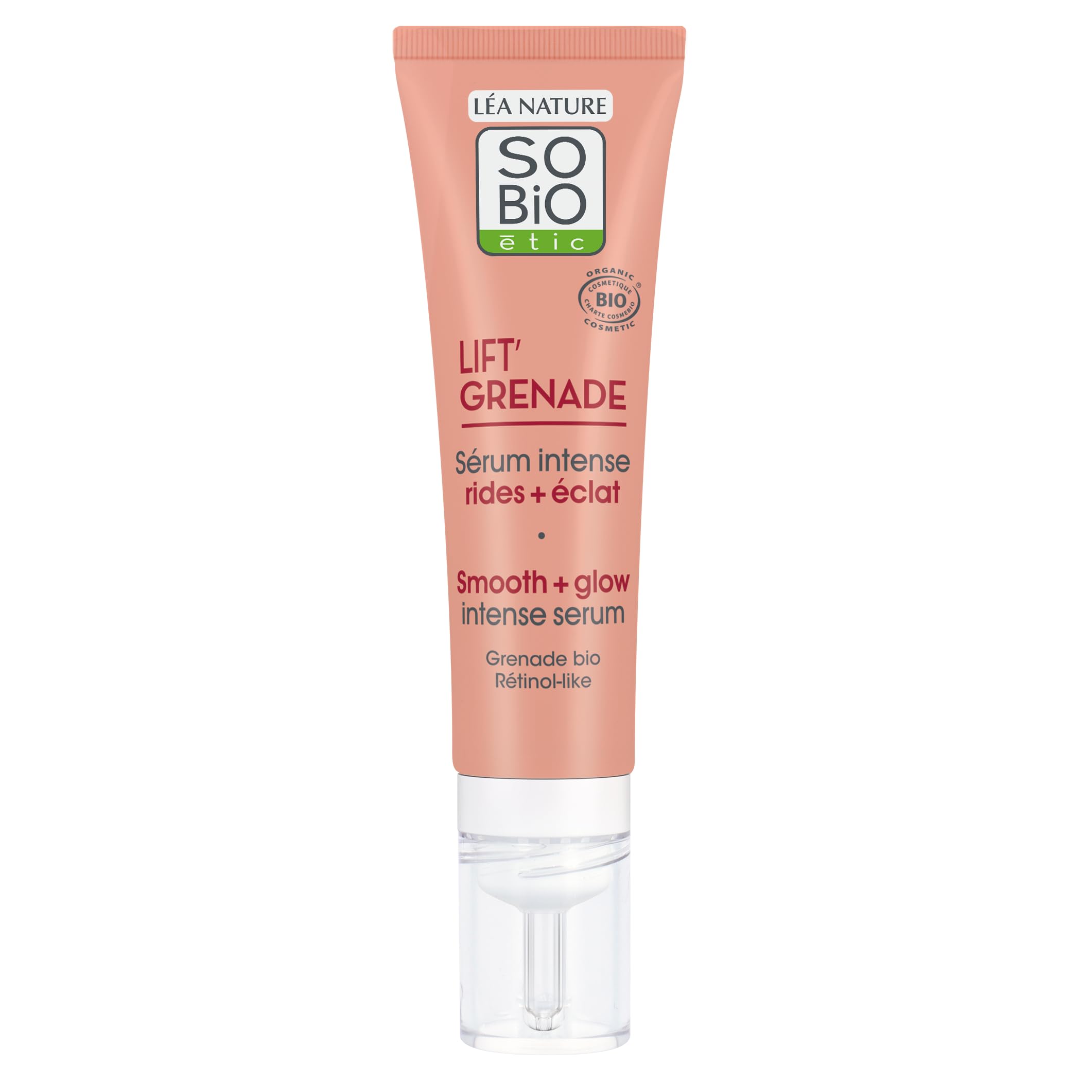 So'Bio Étic So Bio Organic Lift Smooth and Glow Intense Radiance Serum | Infused with Organic Pomegranate for Radiance and Reduced Wrinkles | 30ml