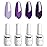 Vishine Purple Gel Nail Polish Kit - 4 Color Set with Grape Purple Glitter, UV LED Nail Lamp, 8ml Gel Polish for DIY Salon Manicure at Home - C017