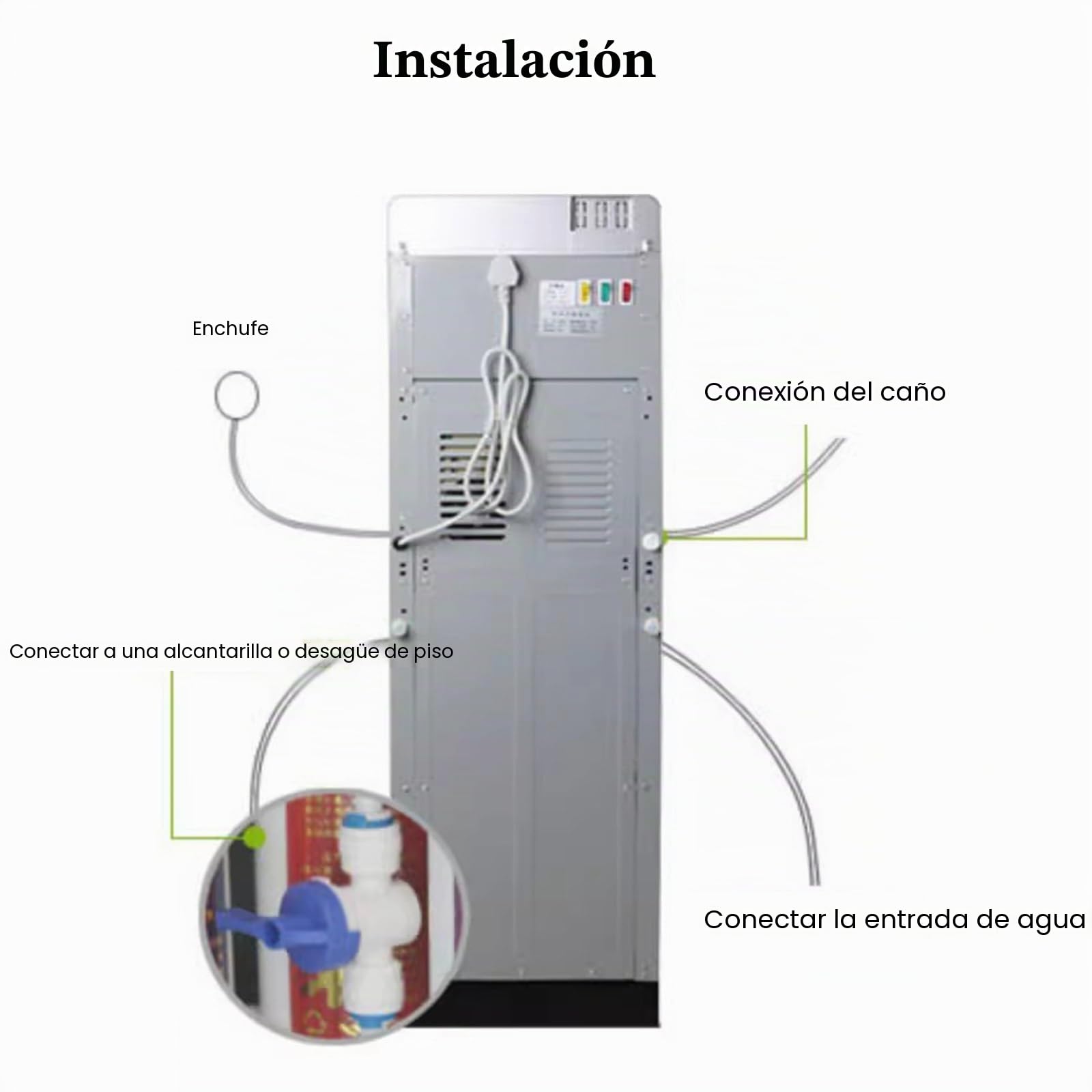 Dispensador De Agua De Carga De Unidad Independiente con Alimentación por Red, Dispensador De Agua Fría Y Caliente Hielo For Uso Doméstico Y En Pequeñas Empresas
