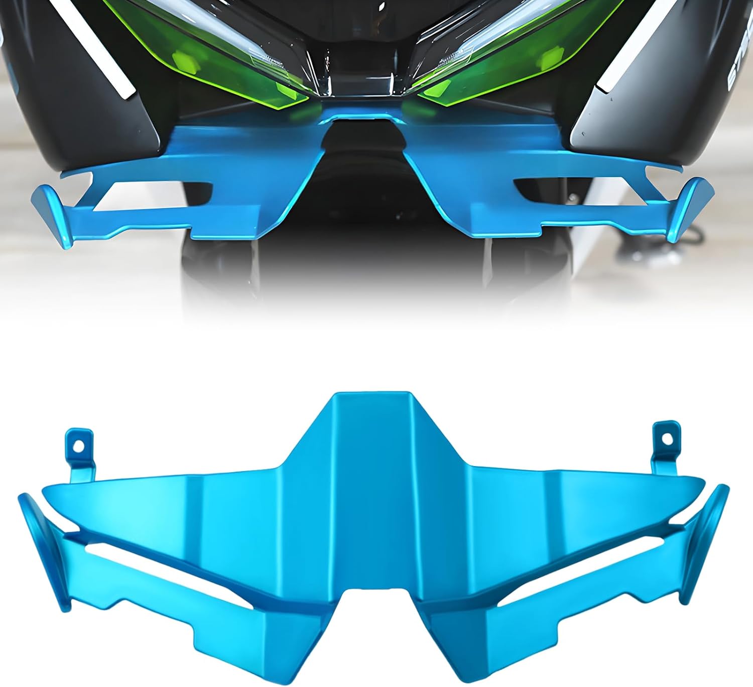 For CFMOTO 675SR 675SRR 675 SR 675SR-R 675SS 2024 2025 Motorcycle Front Fairing Winglet Aerodynamic Spoiler Beak Nose Cone Extension Fixed Wing Kit (Blue)