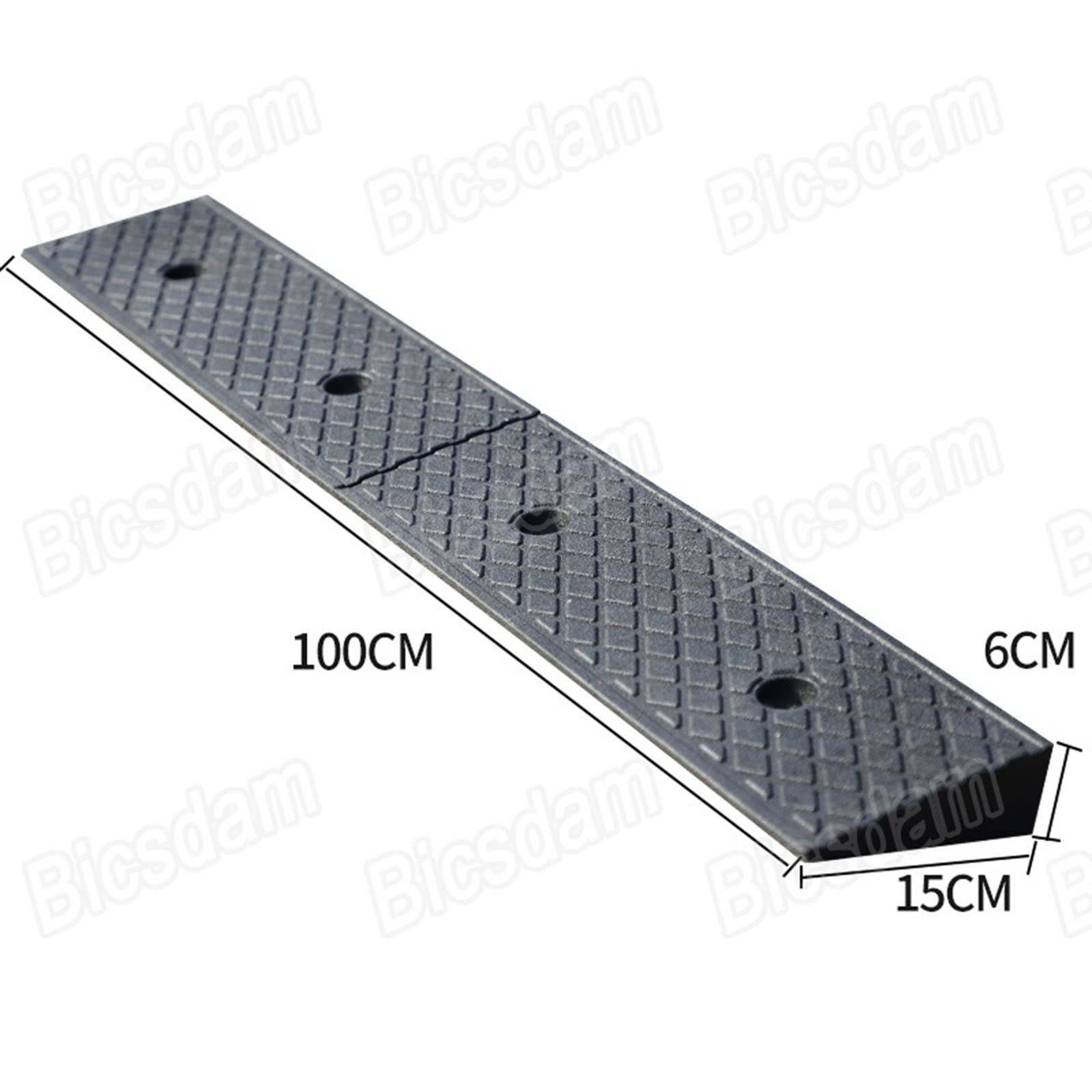 Rampa In Gomma Per Bordo, 100*15cm Rampe Da Marciapiede Pesante, Rampa Di Carico, Rampa Di Soglia Antiscivolo, Per Vialetto, Pontile Di Carico, Marciapiede, Auto, Scooter, Moto, Sedia A Rotelle