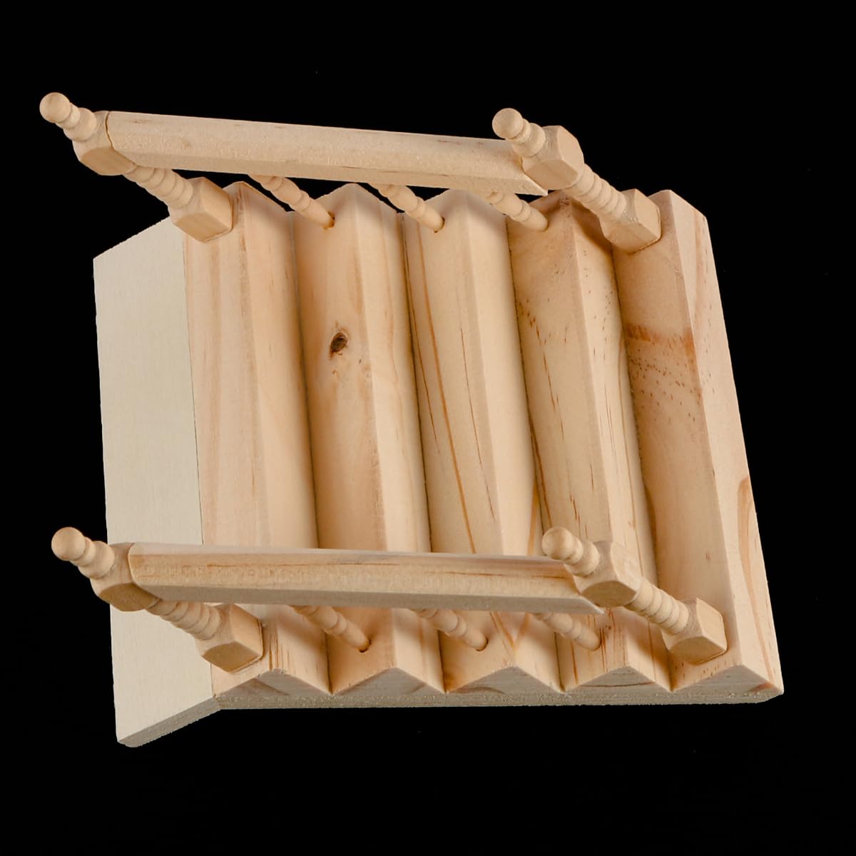 Escalera En Miniatura Con Pasamanos Para Casa De Muñecas – Escala 1/12, De Madera, 12x10,5 Cm