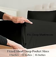 Vista 4 de Sábana bajera ajustable con cremallera, tamaño individual, bolsillo profundo de 8 pulgadas, sábana inferior de microfibra cepillada de calidad