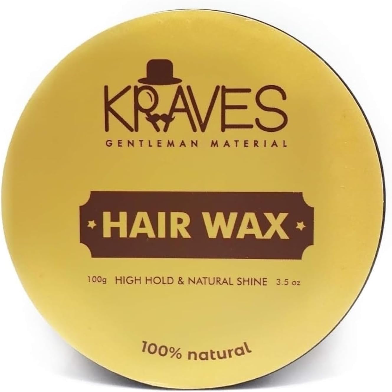 KRAVES Hair wax 100% Natural Hair Wax for men with High Hold and Natural Shine (hair wax 100 Grams)