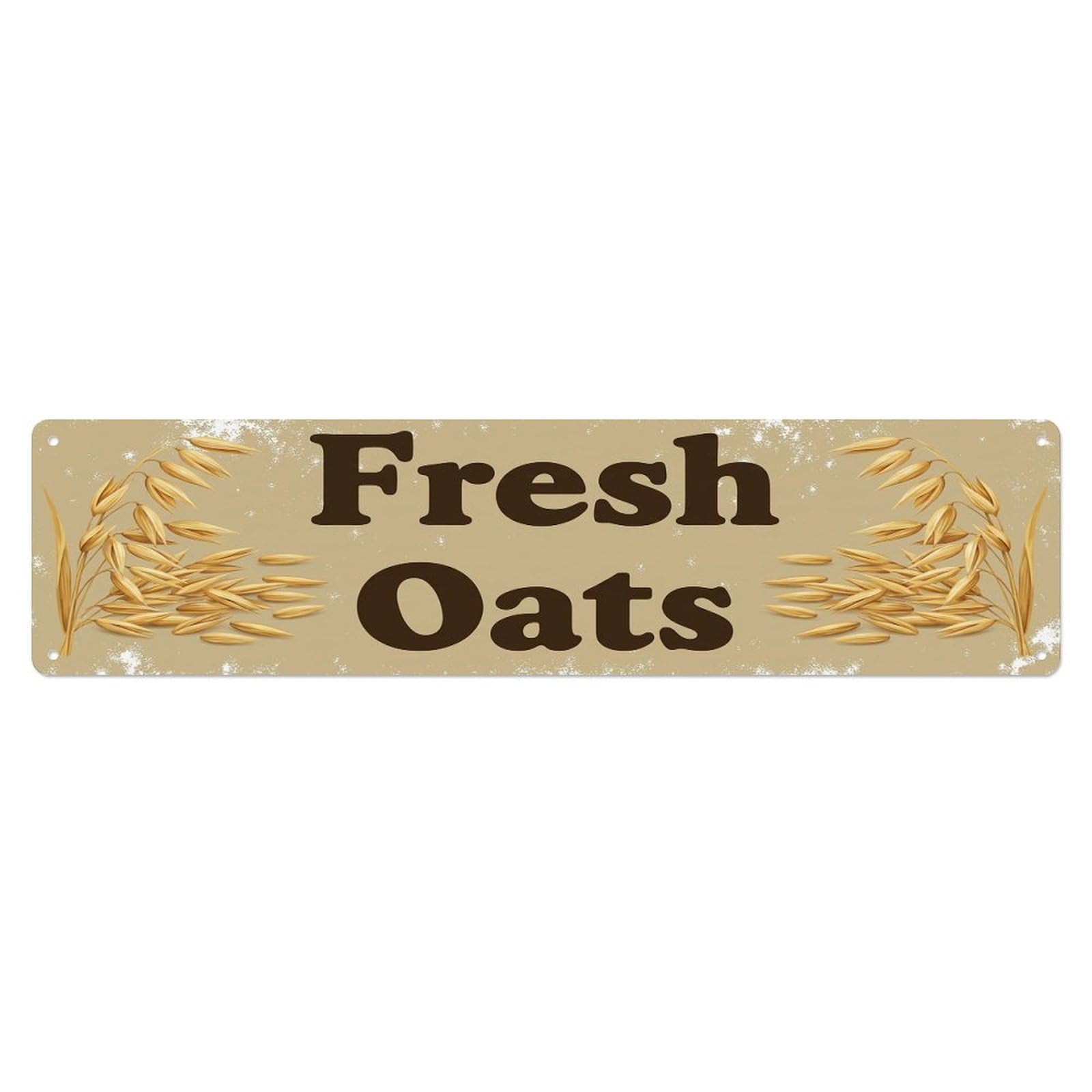 Vintage Fresh Oats Rustic Kitchen Fruit Metal Tin Sign
