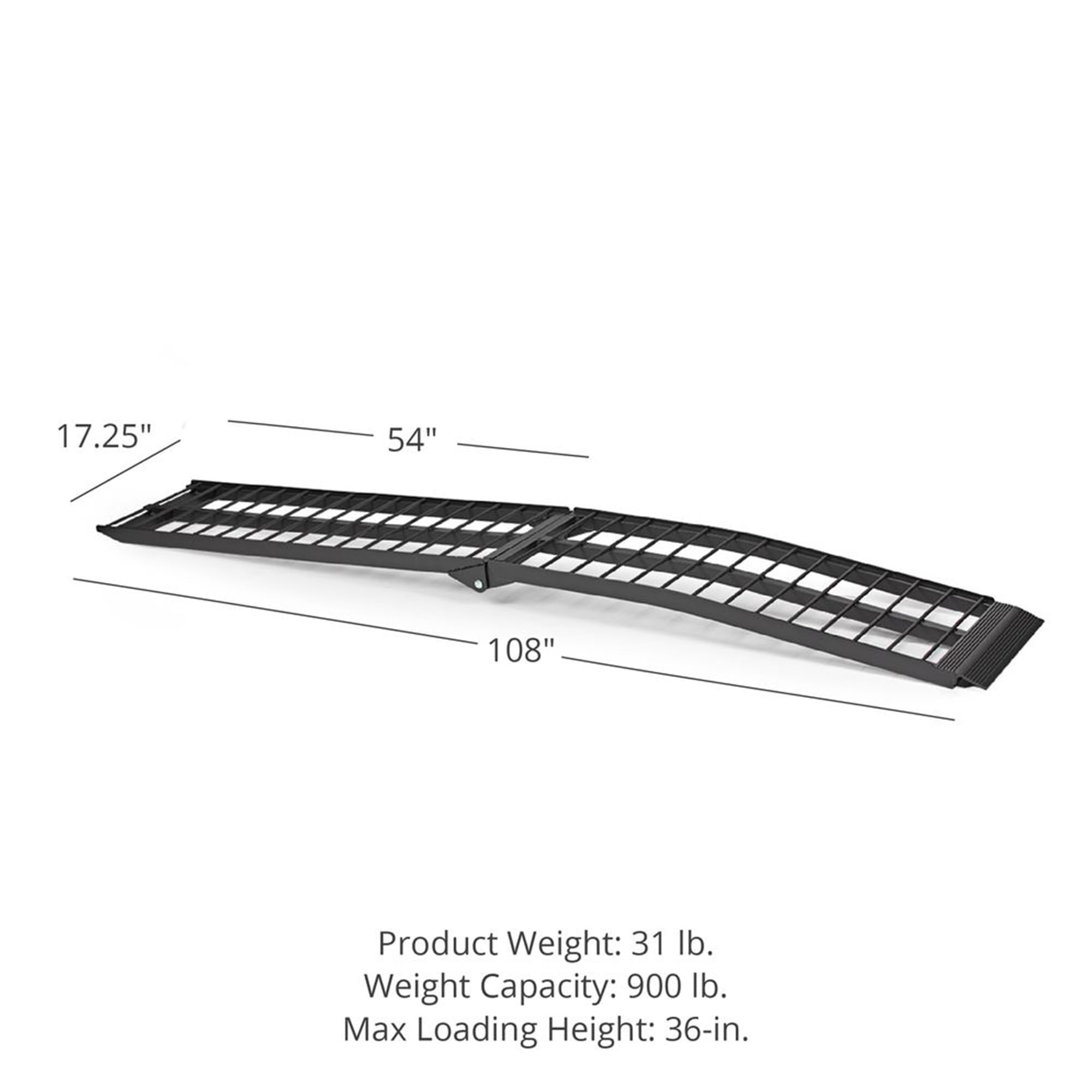 Titan Ramps 9 Heavy-Duty Arched Motorcycle Loading Ramp - 900 lb. Capacity | Aluminum loading for pickup trucks foldable lightweight with serrated crossbars product thumbnail 7