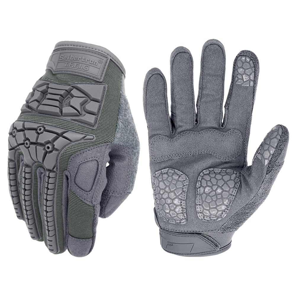 Seibertron T.T.F.I.G 2.0 Men's Tactical Military Gloves Flexible Rubber Knuckle Protective for Combat Hunting Hiking Airsoft Paintball Motorcycle Motorbike Riding Outdoor Gloves — view 16