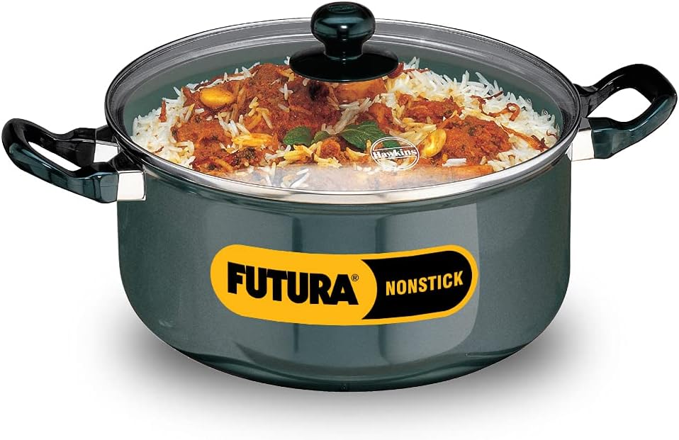 Futura Non-Stick Stewpot With Glass Lid, 5 Litres Black
