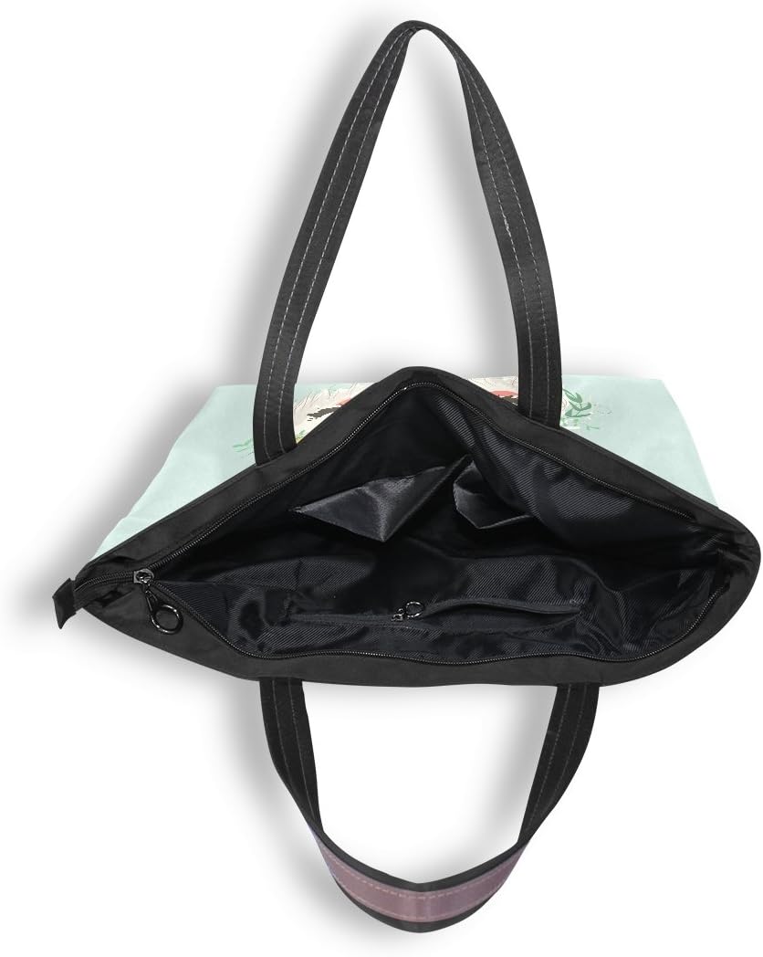Shoulder Bag Cute Llama Flower Printing Handbag Totes Purses for Women
