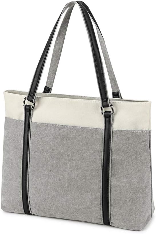 Plambag Women's Laptop Tote Bag Canvas 15.6" Computer Work Office Handbag