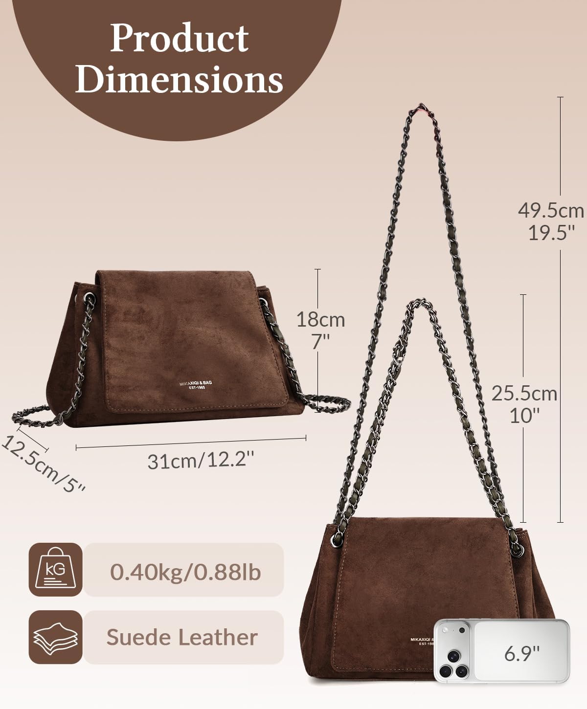 Slouchy Suede Shoulder Bag for Women, Trendy Soft Faux Suede Ruched Designer Crossbody Handbag Underarm Purses | Soft Suede Leather, unique strap, Ruched design, 3 carrying ways, Spacious capacity
