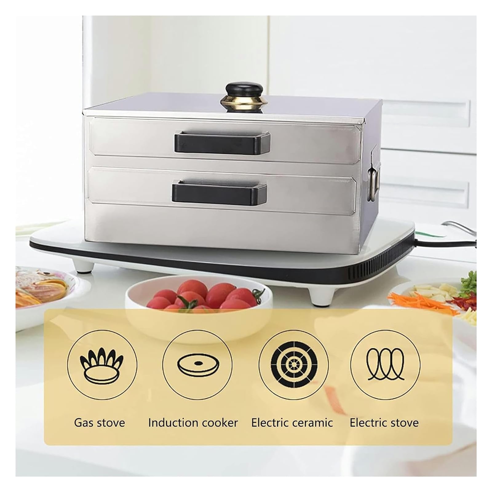 Vermicelli Rice Noodle Roll Steamer - Vaporiera professionale per cucinare senza sforzo deliziosi involtini di pasta di riso nelle cucine domestiche