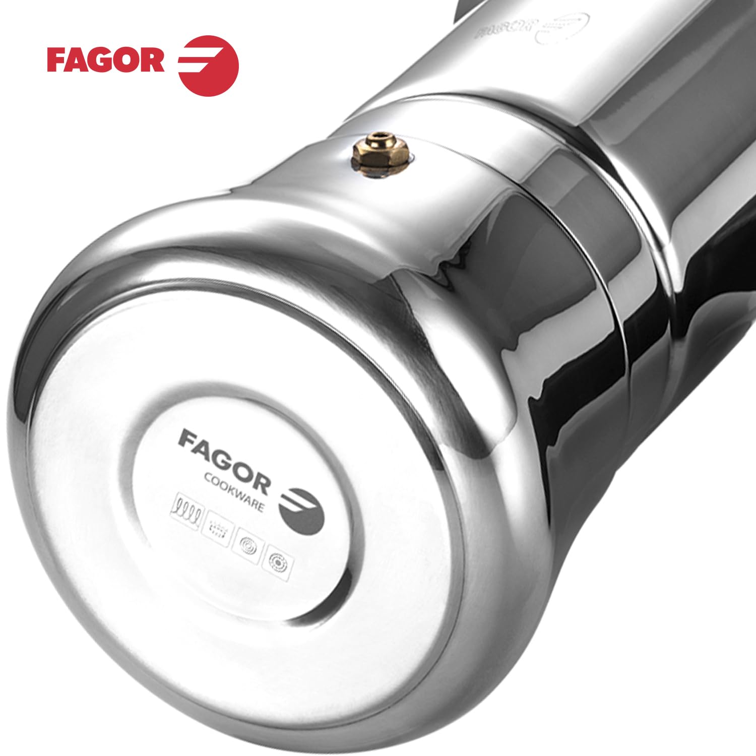 Fagor Etnica - Cafetera Italiana 10 Tazas, 500ml, Acero Inoxidable, Todo Tipo de Cocinas, Inducción, Mango Ergonómicos de Nylon, Café, Moka, Expresso