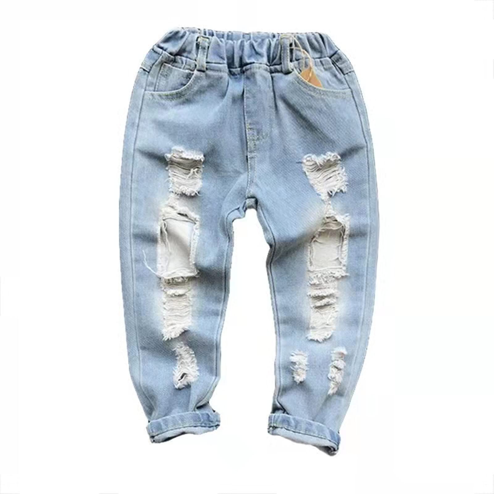 Baby Boys Girl Ripped Western Jeans 
