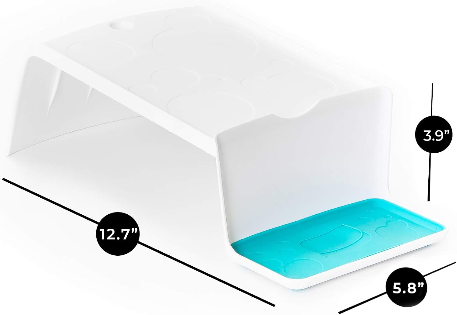 Smart Design Sud Station – White – Easy-to-Use Angled Liquid Laundry Detergent Stand with No-Spill Drip Tray for Laundry Room Organization and Storage