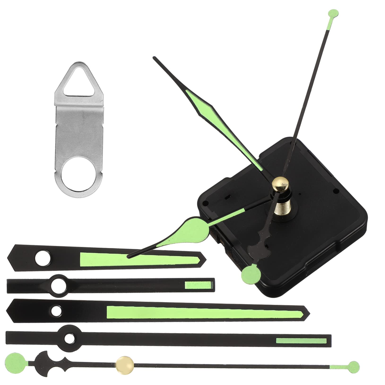 SOIMISS Mecanismo de Reloj de Eje Largo Luminoso Manecillas Fluorescentes, Movimiento de Cuarzo a Pilas, Kit DIY para Reparación y Reemplazo, Maquinaria para Reloj de Pared,