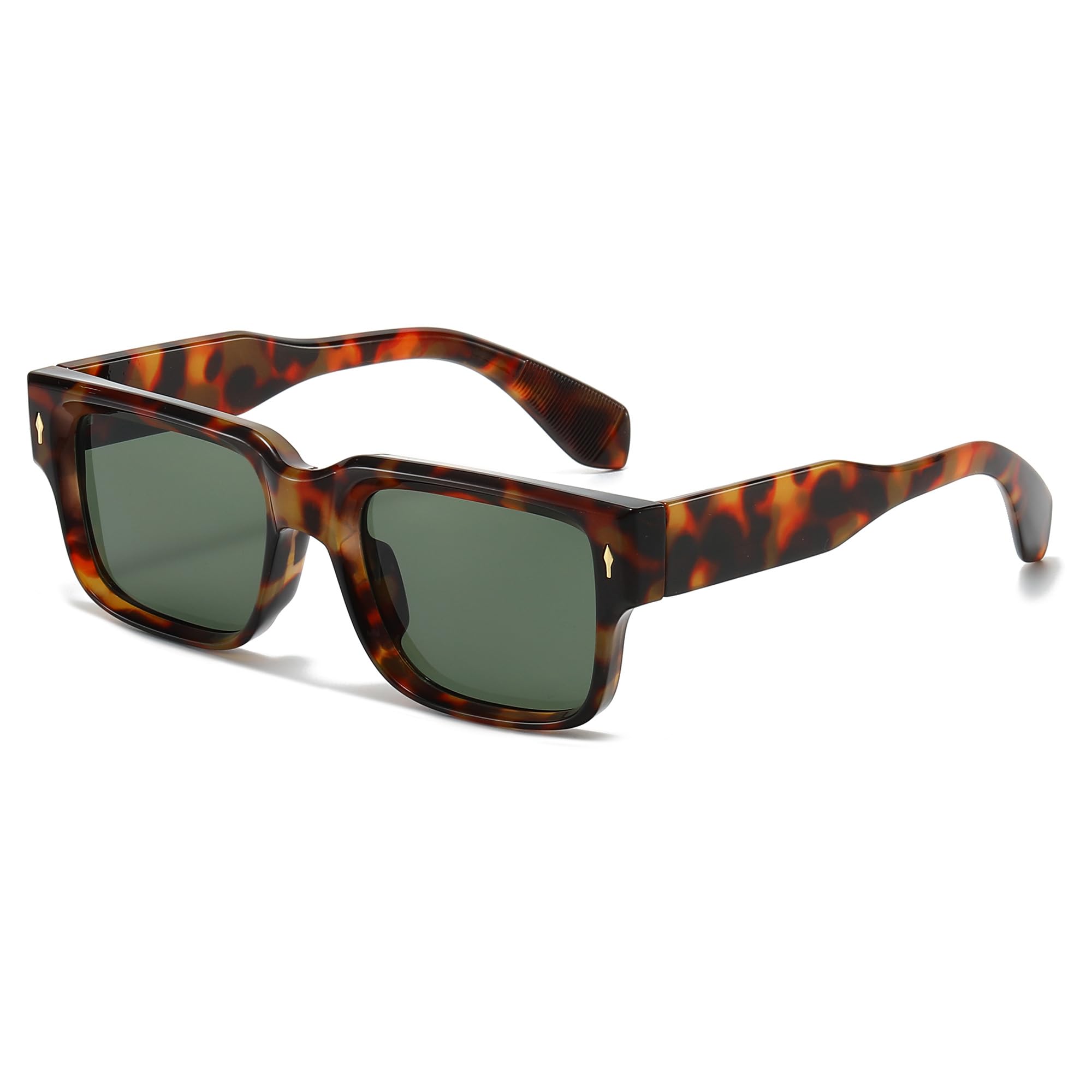 JCTAIFOO Retro Quadratische Sonnenbrille für Herren Damen, Vintage Trendy Rechteckige UV400 Brille
