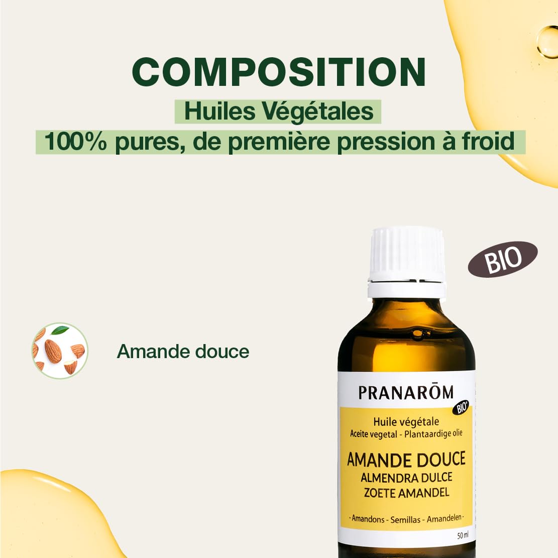 Amazon.com: Pranarôm Organic Sweet Almond Vegetable Oils 50 ml