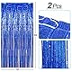 O-Kinee Lametta Vorhänge Blau Glitzer, 2 Stück Metallische Glitzervorhang Fringe 1m x 2m, Glitzer Tinsel Curtain, Folienfransen Vorhang für Weihnachtsbaum Geburtstage Festivals Party ​Bühnendekor