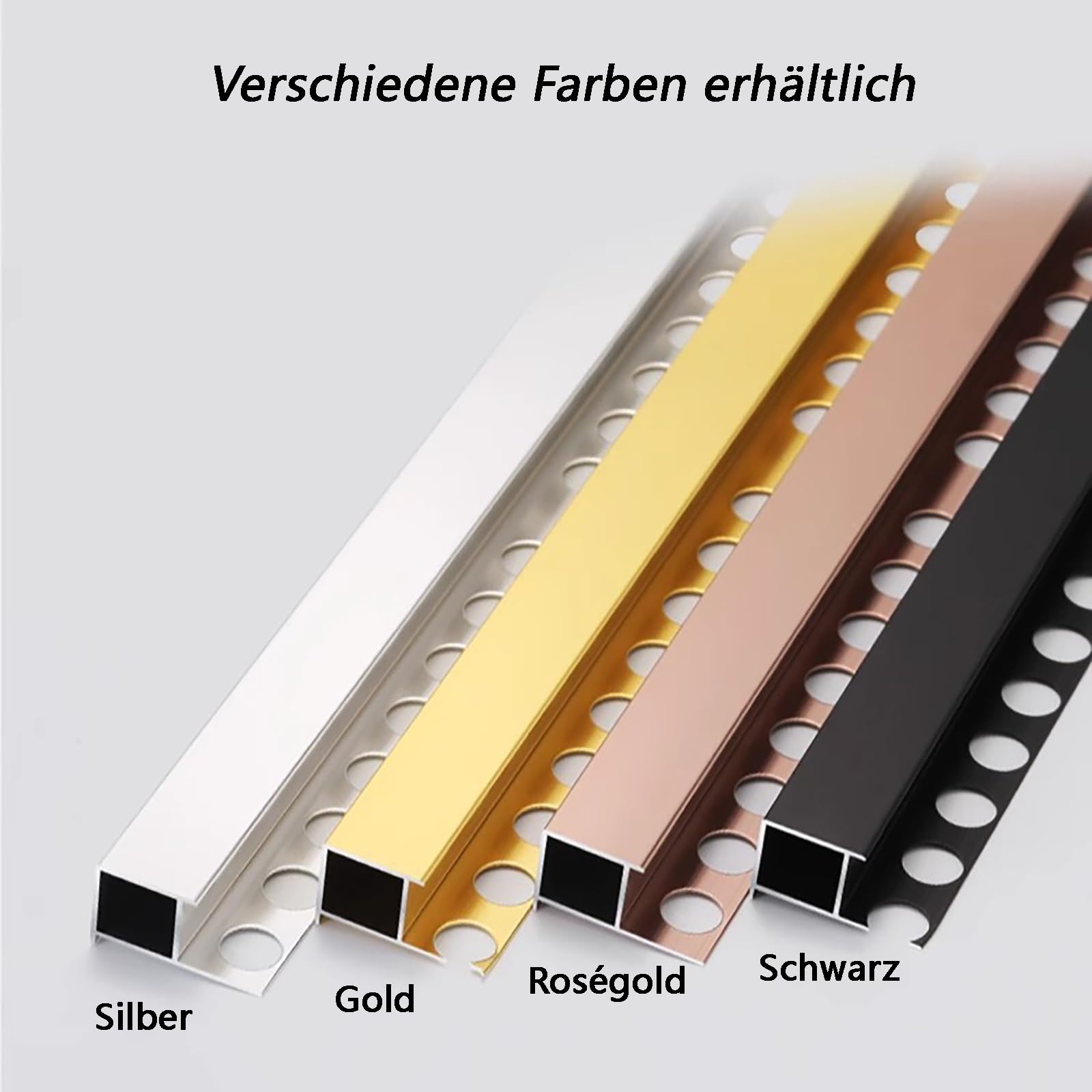 Perfiles Y Molduras para Azulejos 125 Cm* 2 Piezas Perfil Terminal De Aluminio Anodizado Resistente Al Desgaste para Pisos De Baño Cocina Y Sala De Estar Fácil De Instalar(Silver,Width:12mm)