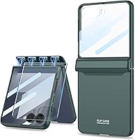 Vista 12 de Protección magnética de bisagra y funda protectora de cámara de lente integrada para Samsung Galaxy Z Flip 4 (negro)