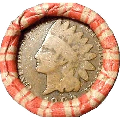 1909-1958 US Mint Wheat Penny Shot Gun Roll w/Indian Head Cent End Penny Seller Good or Better