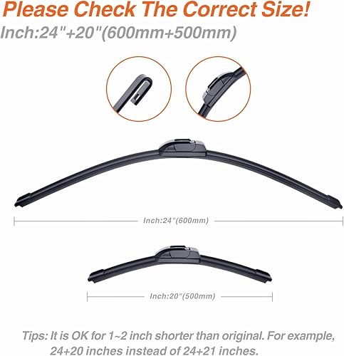Miniatura 3 de 3 limpiaparabrisas de 24 y 20 pulgadas con limpiaparabrisas trasero de 11 pulgadas, repuesto de calidad original para Kia Sorento 2015-2011 Soul