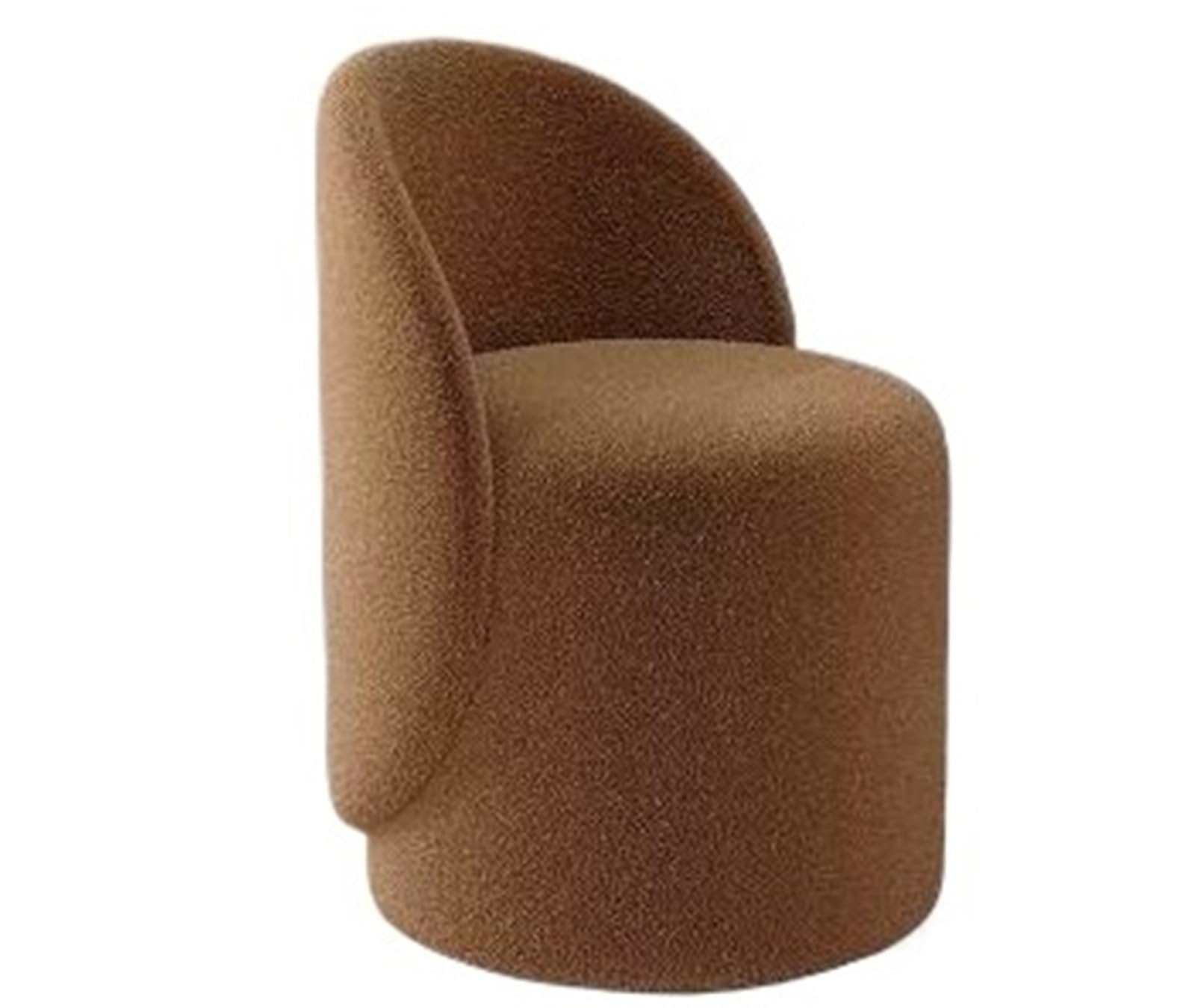 Pouf rembourré doux avec dossier, tabouret ottoman rond en cuir design