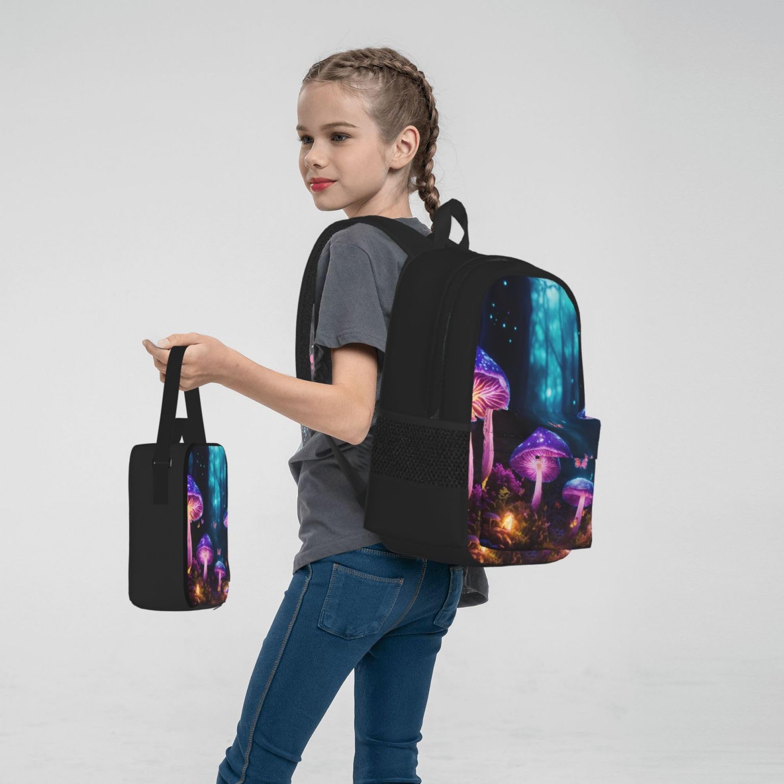 Zaino, borsa portapranzo, astuccio, set da 3 pezzi, per lavoro e