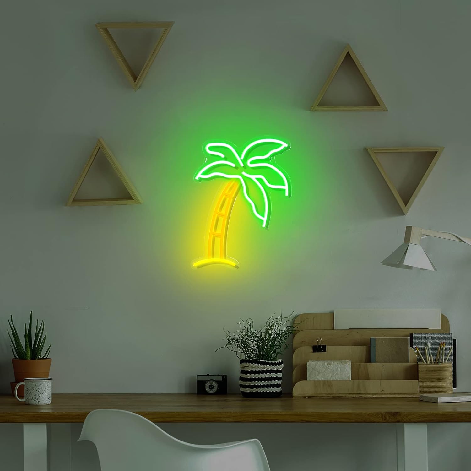 ROCEEI Tropical Palm LED Neon Sign Neon USB Powered Lights Sign Wall Art Gifts for Christmas Room Kids Bedroom Birthday Party Bar Decor
