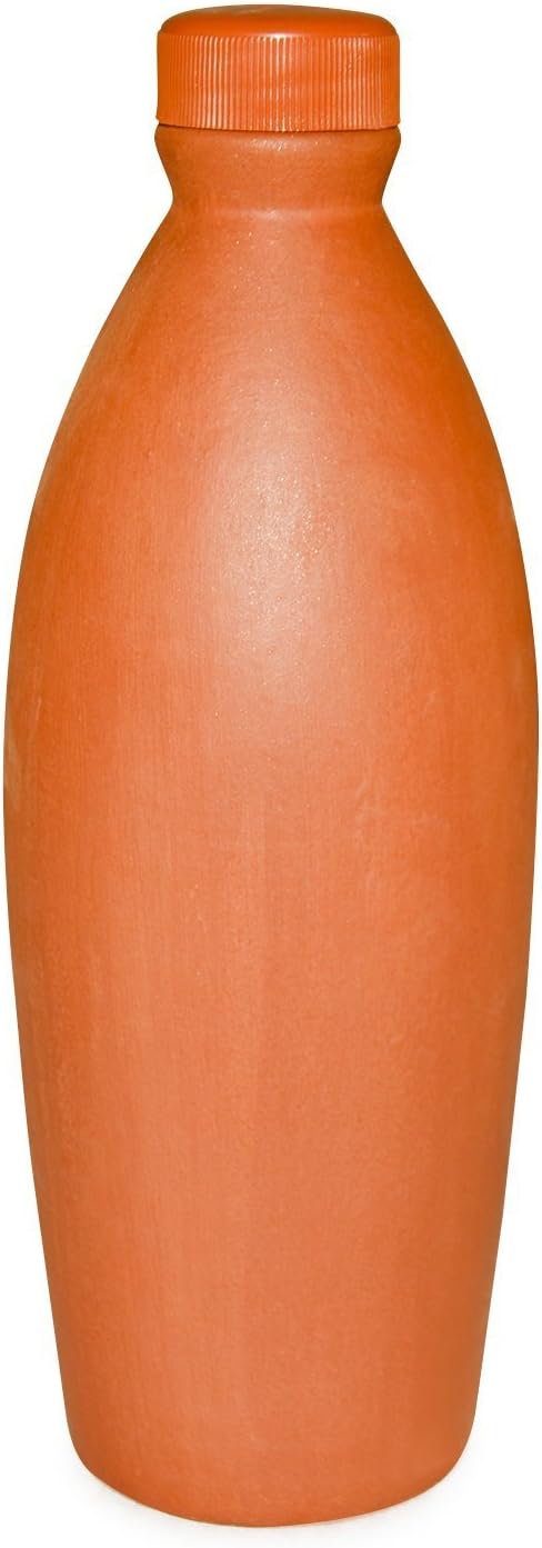 Daksh craft Villa Clay Water Bottle, 1L, Brown