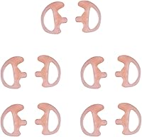 Vista 20 de Molde de oreja de radio de dos vías de repuesto de silicona suave para audífonos de tubo de bobina acústica (color negro, 5 pares pequeños)