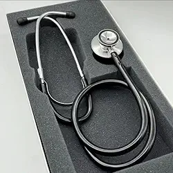 Estetoscópio P.A Med Duplo Adulto e Infantil Enfermagem Estudante Excelente Ausculta (Preto)