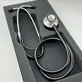 Estetoscópio P.A Med Duplo Adulto e Infantil Enfermagem Estudante Excelente Ausculta (Preto)