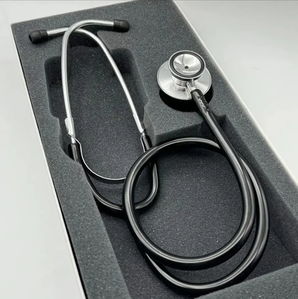 Estetoscópio P.A Med Duplo Adulto e Infantil Enfermagem Estudante Excelente Ausculta (Preto)