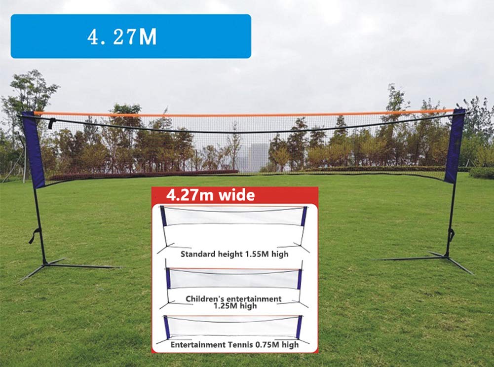 APOE Rete da Badminton Portatile, Rete Pallavolo da Giardino, Rete da Volano e Tennis Portatile con Supporto Regolabile in Altezza e Sacca Per Trasporto, 3.1m/4.2m/5.1m