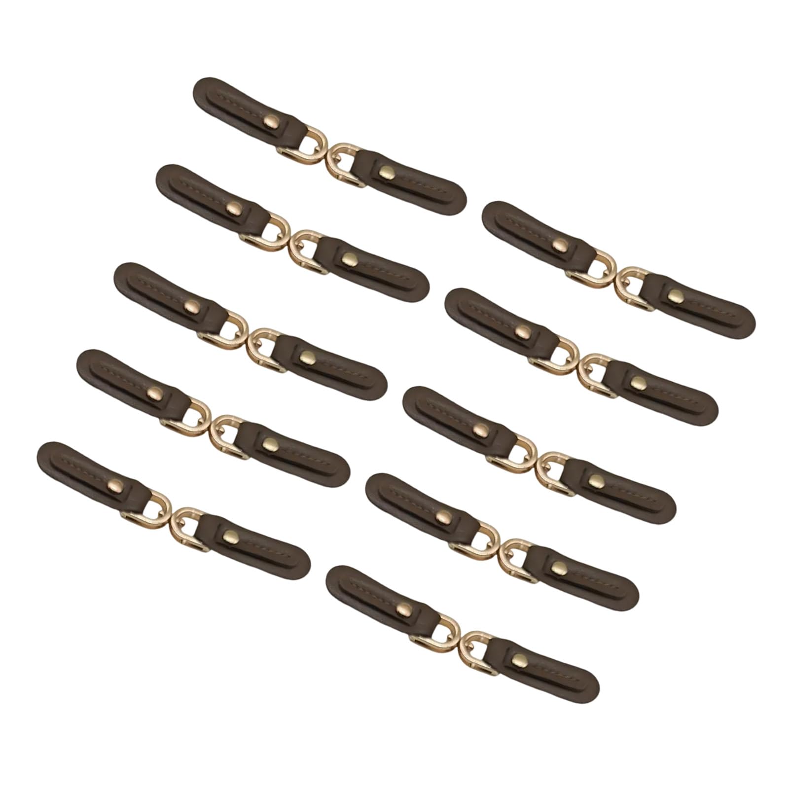 Tsophreniq Of 10 Leather Toggles with Metal Button Sew on Toggles Closures Sewing Accessories for Jackets Coat Outerwear Down Jackets Closures